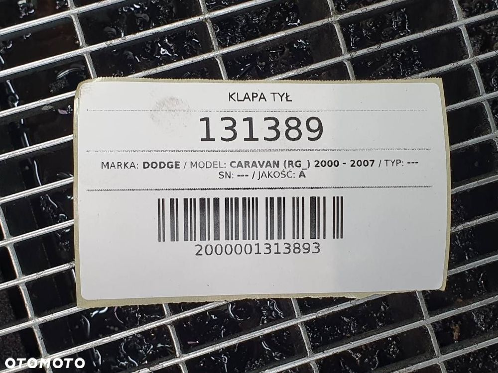 KLAPA BAGAŻNIKA TYŁ DODGE CARAVAN IV 2001 GRANATOWA EU - 21