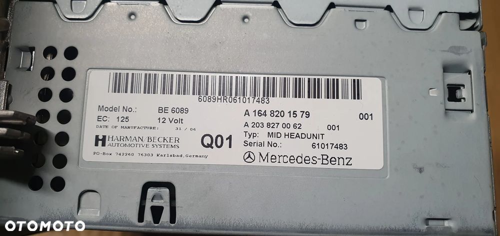Radio radioodtwarzacz Mercedes ML W164 A1648201579 A2038270062 - 7