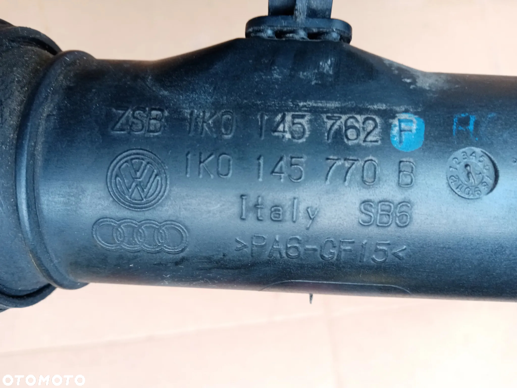 Przewód rura intercoolera VW Caddy 1.9 TDI 1K0145762F - 8