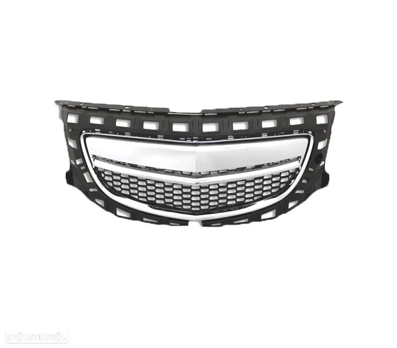 GRELHA FRONTAL SEM SÍMBOLO OPEL INSIGNIA 08-13 PRETO CROMADO - 2