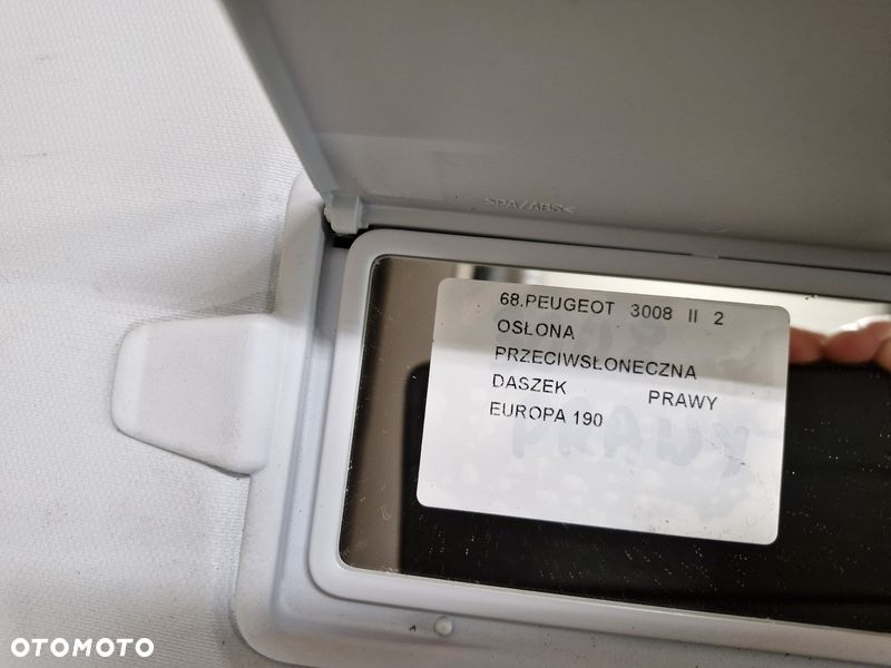 peugeot 3008 2 ii osłona przeciwsłoneczna prawa daszek słonecznik prawy europa - 3