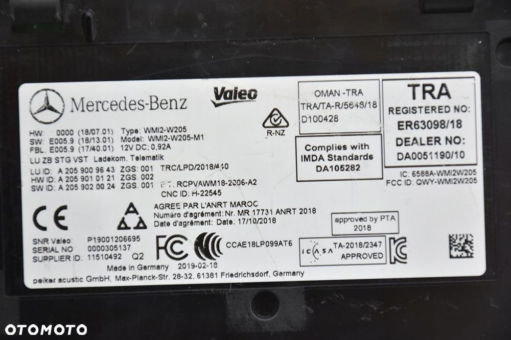 moduł sterownik 4matic mercedes w205 a2059009643 - 3