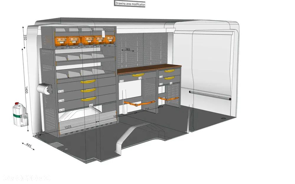 Zabudowa warsztatowa do busa Ford Transit L3H2 - 4 elementowa Modesto - 5