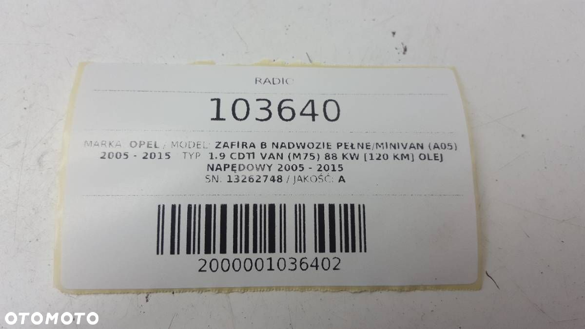 RADIO WYŚWIETLACZ 13262748 ZAFIRA B 2008 EUROPA - 5