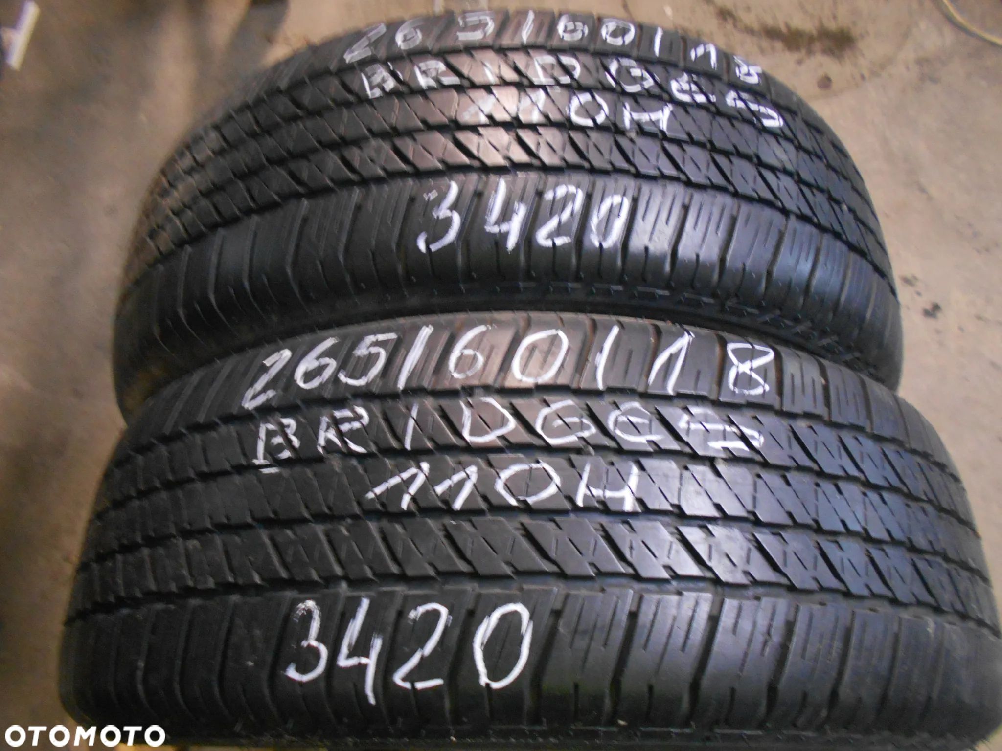 OPONY 265/60R18 BRIDGESTONE DUELER H/T 684 II DOT 3420 7.2MM - 1