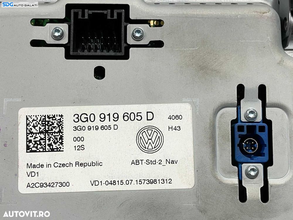 Display Ecran Tactil Touchscreen Radio CD Player Navigatie GPS Volkswagen Tiguan 2016 - 2020 Cod 3G0919605D [L4696] [L4698] - 2
