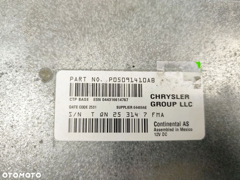 RADIO DODGE CHARGER II (2010-2014) 3.6 296KM P005091410AB - 2