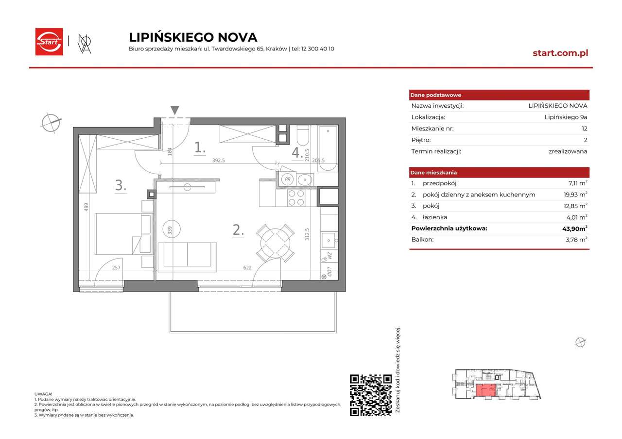 2-pokojowe mieszkanie 43m2 + balkon Bez Prowizji - Pełny obrazek: 2/13