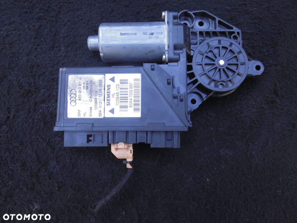 AUDI A4 B6 SILNICZEK PODNOŚNIK SZYBY LEWY TYŁ 8E0959801A POSIADAM 2 SZT - 1