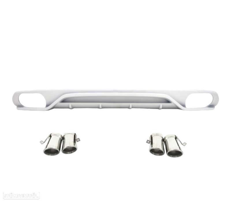 DIFUSOR TRASEIRO AUDI A4 B8 AVANT 09-12 + PONTEIRAS DE ESCAPE - 2