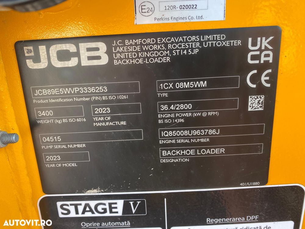 JCB 1CX 08M5WM BULDOEXCAVATOR STAGE 5 - 27