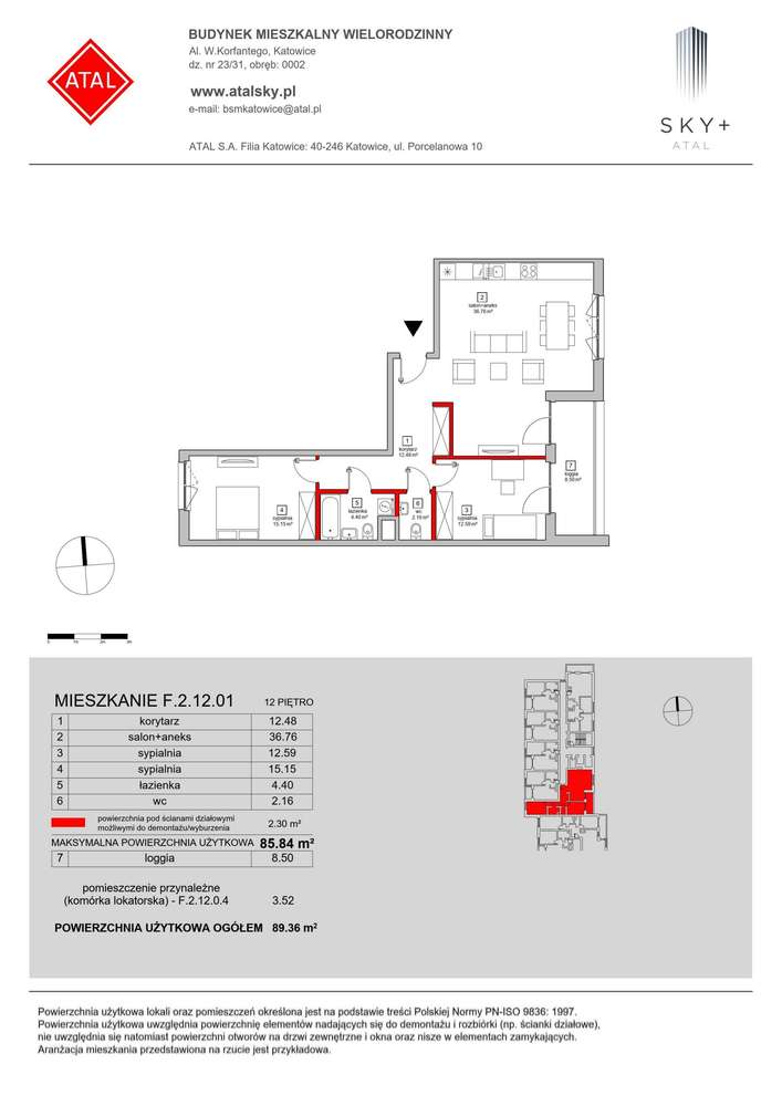 3-pokojowe mieszkanie 85m2 + loggia - Pełny obrazek: 2/24