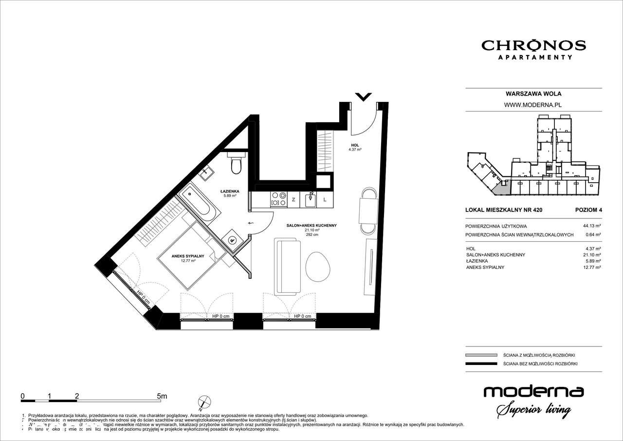 2-pokojowy apartament 44m2 Bez Prowizji - Pełny obrazek: 2/23