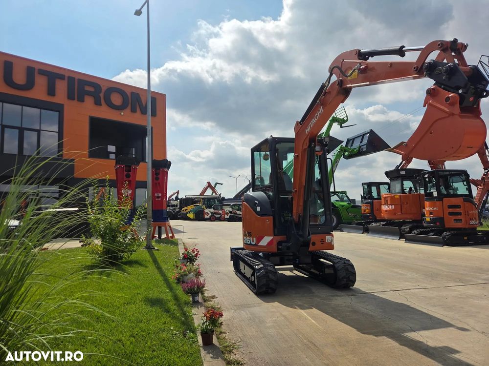 Hitachi ZX26U-6, 2023, 381h, CA NOU, CUPLA RAPIDA mecanica noua+3 cupe noi, Lama nivelare, inst picon pe brate, fara aer cond, latime 1,2m, ad sapare 3m, ridica 1,7t, masa operationala 2,7t, posibil leasing 4 ani-PROMOTIE 32.900 EUR+Tva - 6