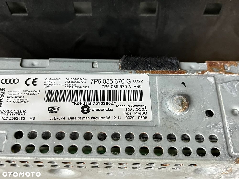 VW Touareg Stacja multimedialna Czytnik nawigacji SD SIM MMI 7P6035670G - 6