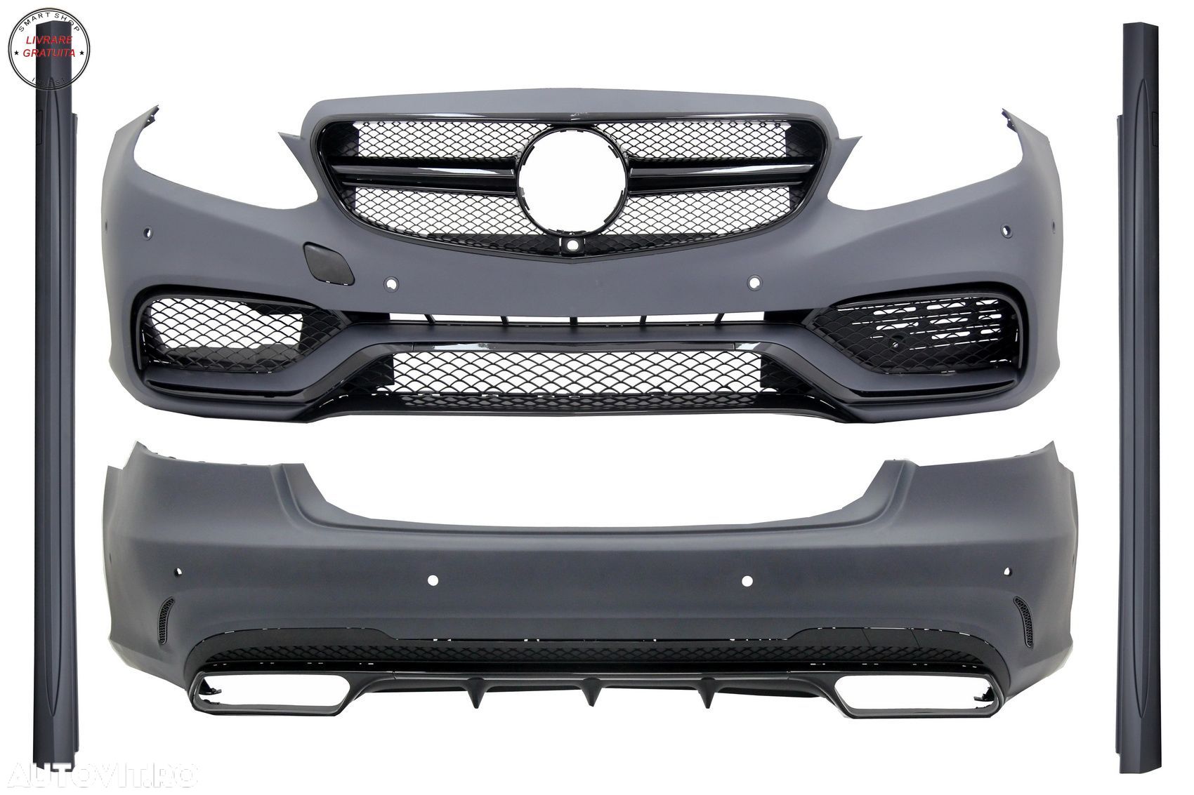 Kit Exterior Mercedes W212 E-Class Facelift (2013-2016) E63 Design Negru Lucios- livrare gratuita - 1