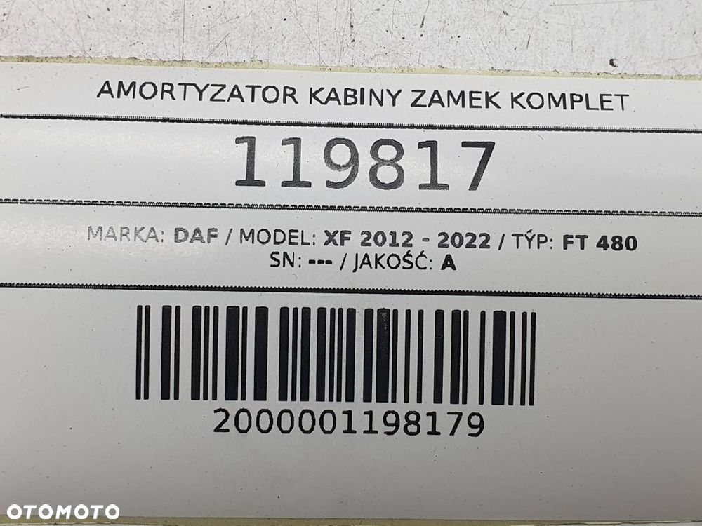 AMORTYZATOR KABINY ZAMEK KOMPLET LEWY PRAWY DAF XF 106 2021 - 11