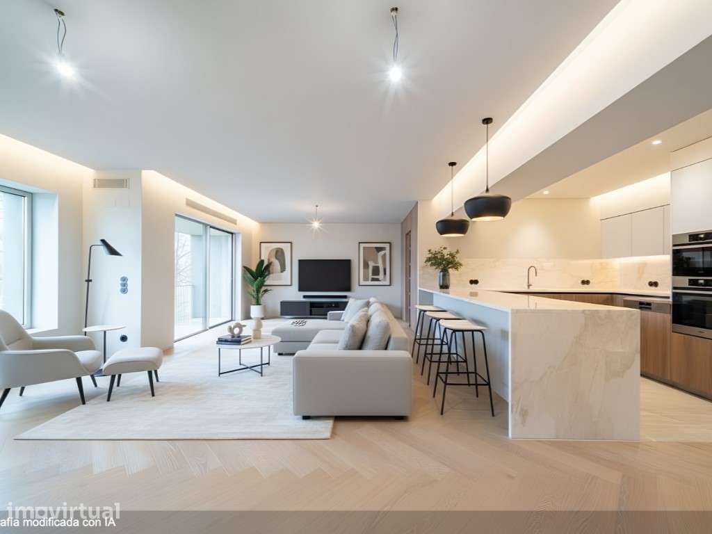 Luxuoso Apartamento T3 com vista Rio nas Amoreiras - Grande imagem: 4/34