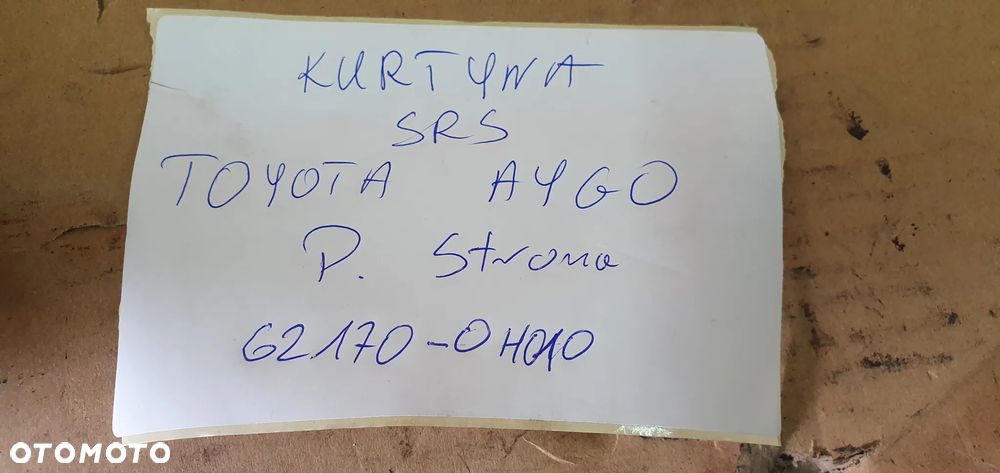Kurtyna airbag poduszka boczna prawa Toyota Aygo I 62170-0H010 - 9