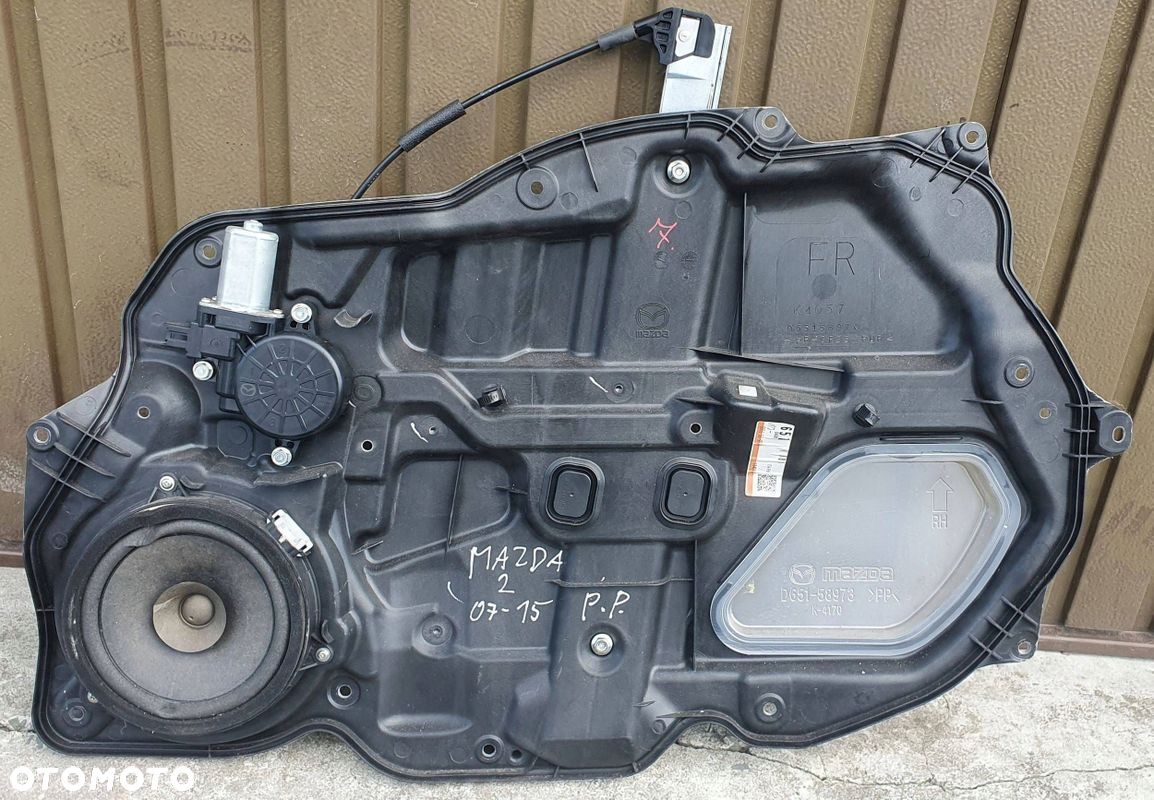 Mazda 2 II Mechanizm podnośnik szyby prawy przód - 2