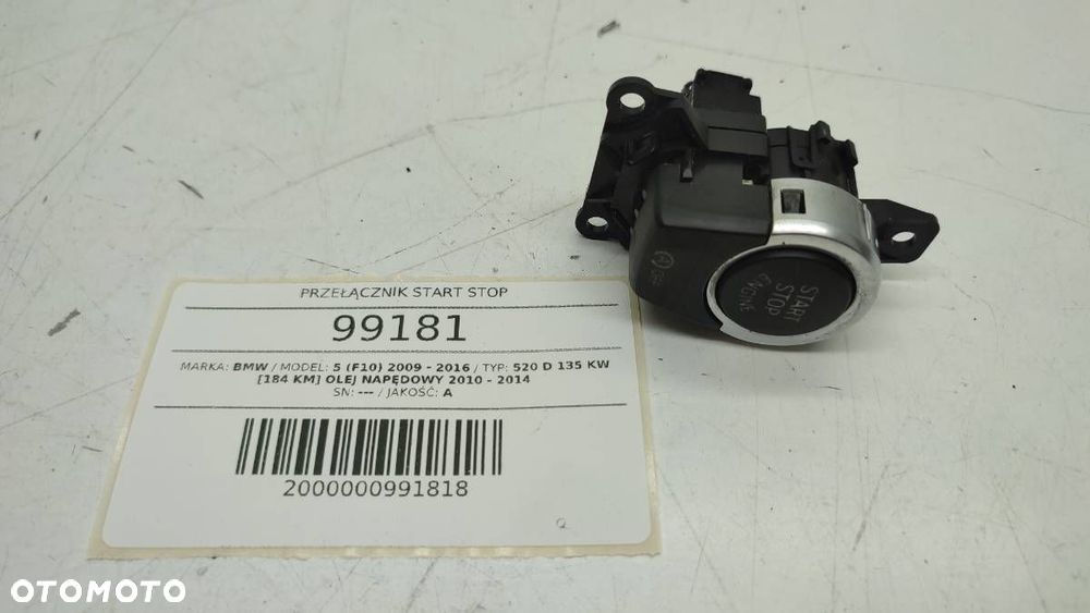 PRZEŁĄCZNIK START STOP 922523003 BMW F10 F11 2012 - 2