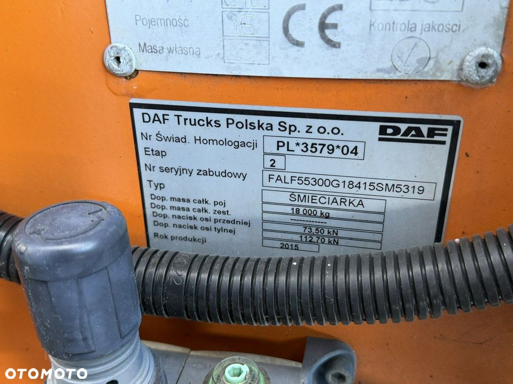 DAF LF 55.300 Śmieciarka Komunal Partner KP 16V Mały Przebieg - 9