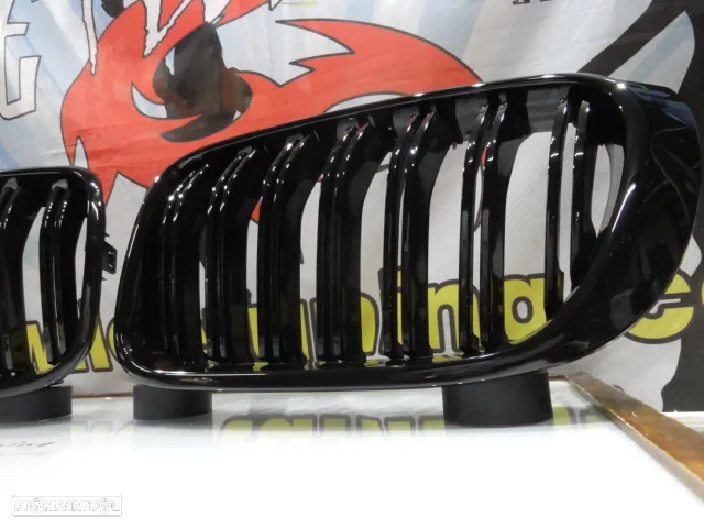 Grelha frontal em preto piano brilhante para BMW X3 F25 LCI 2014-2017 M4 look / dupla lâmina em plástico ABS - 10