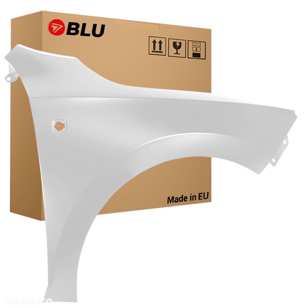 BLU Błotnik SEAT TOLEDO IV 4 LF9E Prawy Biały 2012-2019 przód CandyWeiss z otworem na migacz - 1