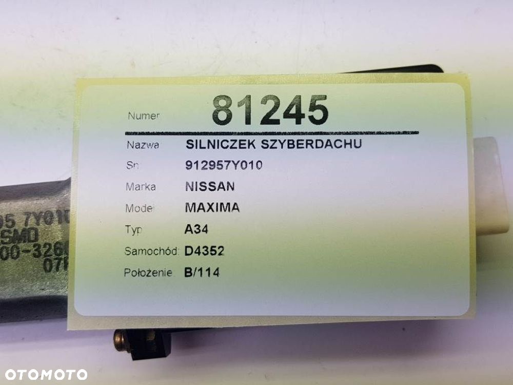 SILNICZEK SZYBERDACHU NISSAN MAXIMA A34 VI 2005 - 3