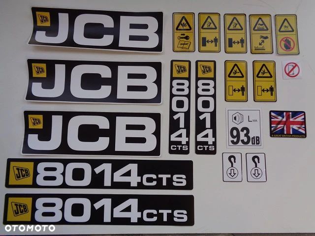 Komplet naklejek naklejka nalepka nalepki JCB 8014 minikoparka JCB Koparka JCB premium   JCB wlepa - 2