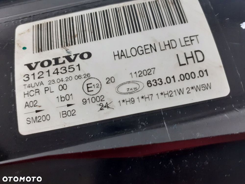 Lampa lewa przód Volvo XC70 V70 S80 zwykła 2007-13 - 10