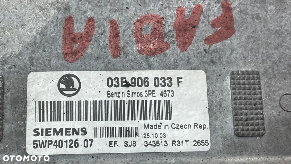STEROWNIK SILNIKA SKODA FABIA I 03E 906 033 F - 3