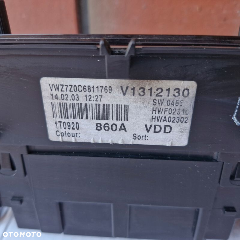 LICZNIK ZEGARY VW TOURAN I 1.9 TDI AVQ 1T0920860A EUROPA EU - 5