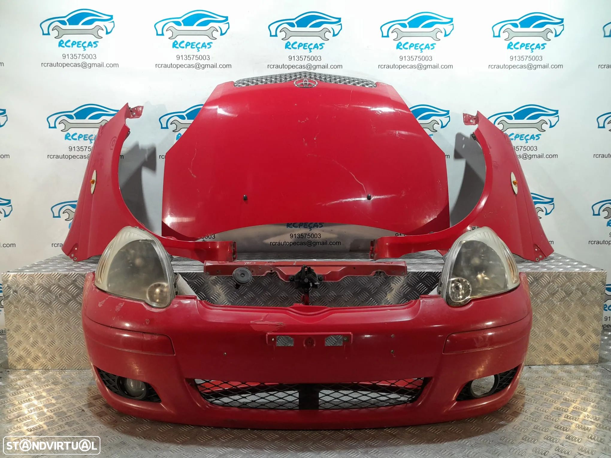 FRENTE COMPLETA TOYOTA YARIS P1 FASE 2 II FACELIFT CAPOT PARACHOQUES GUARDA-LAMAS OTICAS FRENTE FIBRA REFORÇO - 1