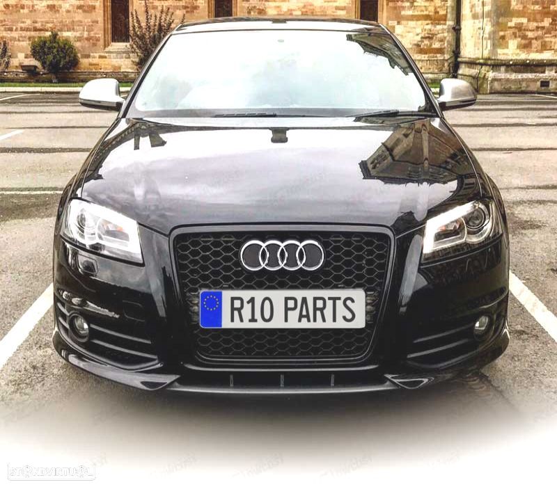 GRELHA FRONTAL AUDI A3 8P 08-12 PRETO BRILHANTE LOOK RS3 - 4