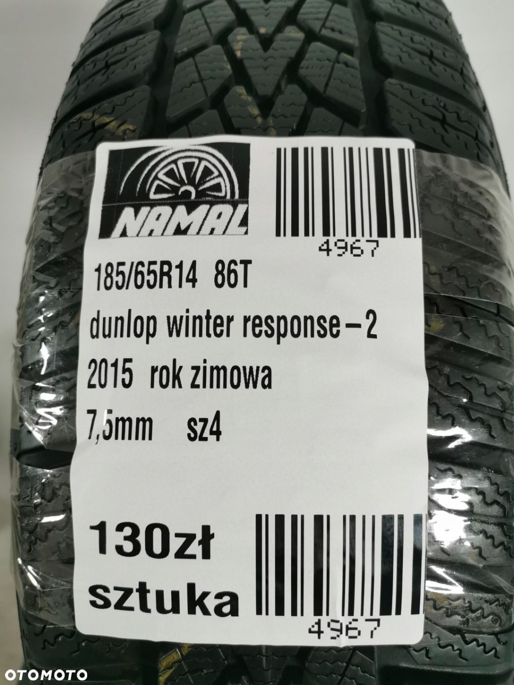 1x dunlop winter response-2 185/65r14 opona zimowa 2015 7,5mm 4967 - 9
