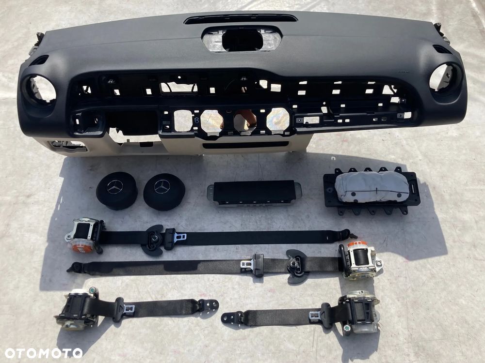 MERCEDES  A W177 B W247 GLB X247 CLA W118 DESKA KONSOLA KOKPIT PULPIT PÓŁKA PARAPET AIRBAG PODUSZKI POWIETRZNE KIEROWCY PASAŻERA KOLANOWA KOLAN KURTYNA KURTYNY FOTELA W FOTEL PASY PAS naprawa - 3