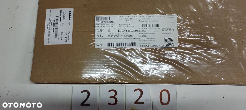 Uszczelka pokrywy zaworów głowicy MAN TGL TGM 51039050182 - 2