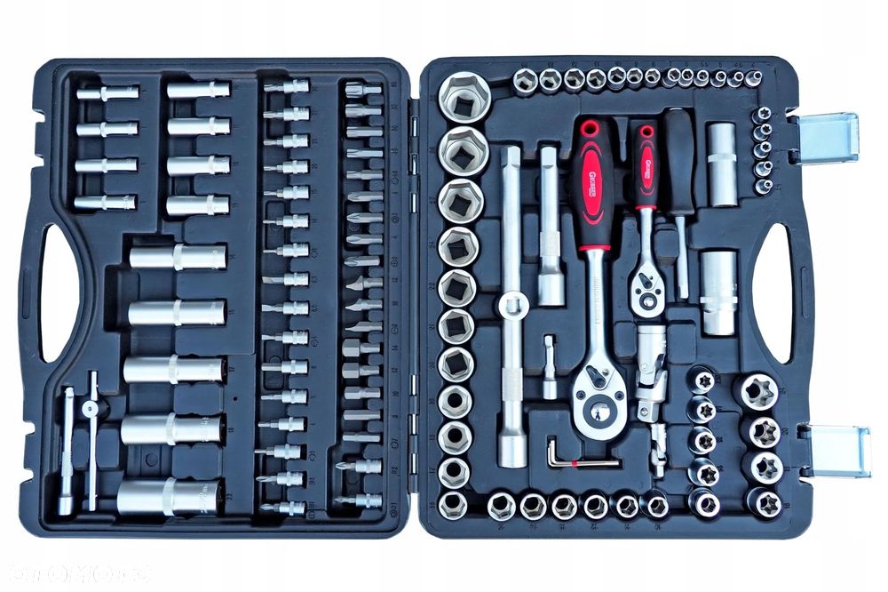 Zestaw nasadek , grzechotki , redukcje  1/2"  1/4"  108 EL  Grubber - 3