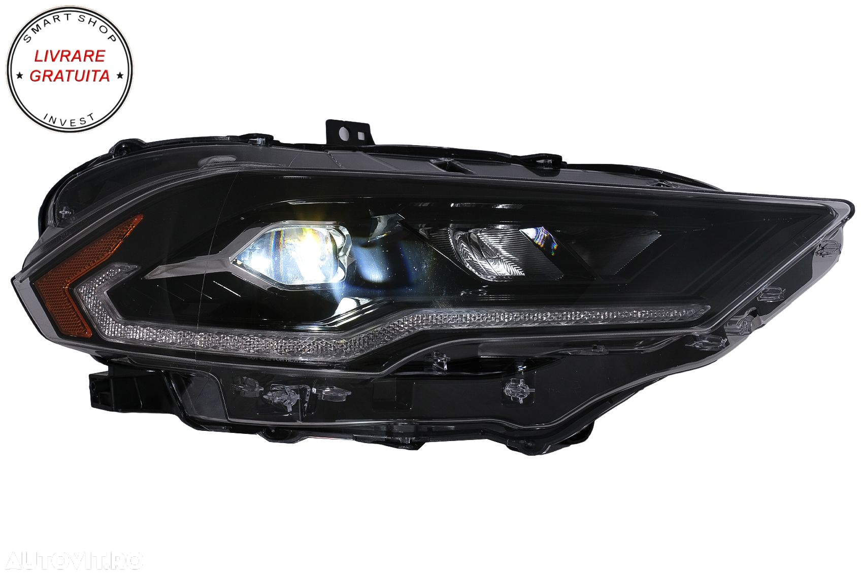 Faruri LED Ford Mustang Facelift (2018-2023) Negru Semnal Dinamic- livrare gratuita - 2