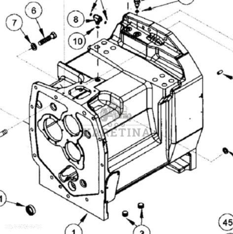 CASE MX180 MX200 MX220 MX240 Obudowa Skrzyni Biegów 307087A2 - 1