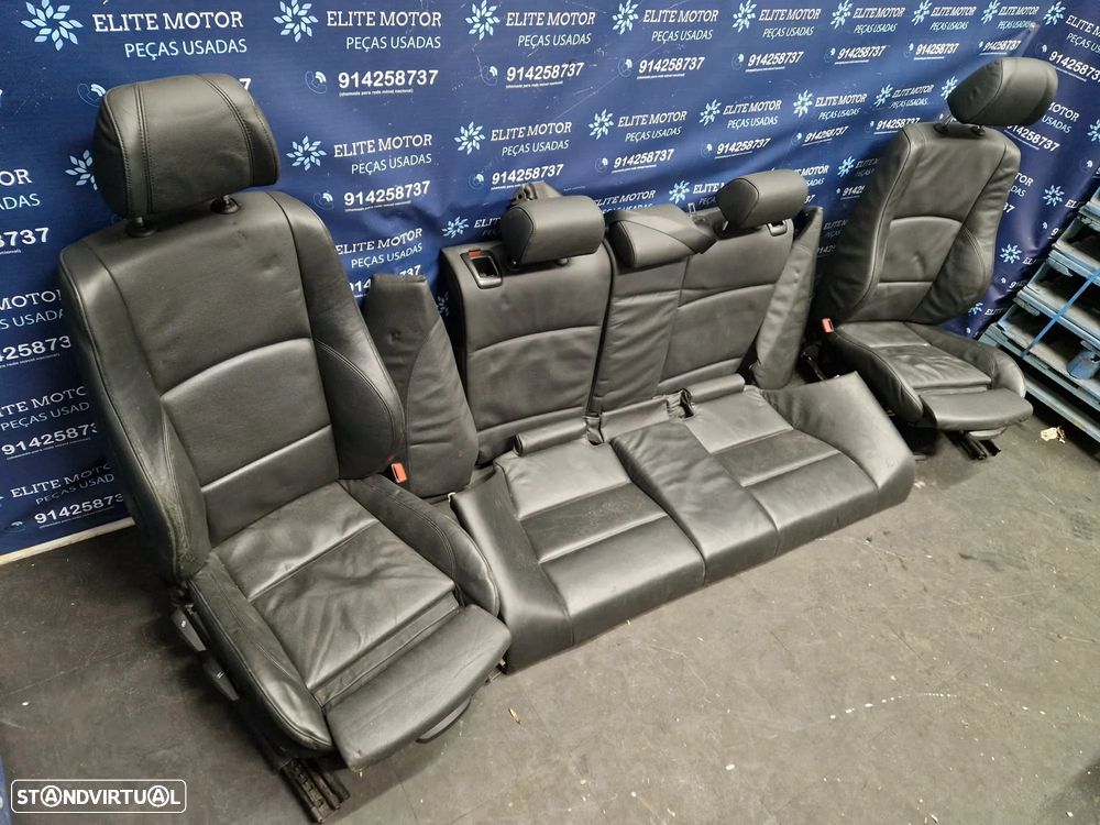 Jogo de bancos usados BMW SERIE 1 PACK M 5 PORTAS BMW E87 E81 PELE PRETO QUARTELAS - 2