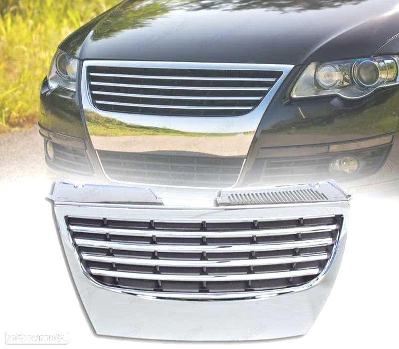 GRELHA FRONTAL SEM SÍMBOLO VOLKSWAGEN VW PASSAT 05-10 CROMADA SEM PDC - 1