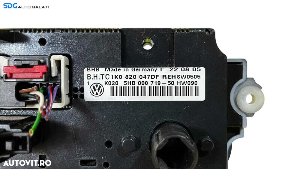 Panou Modul Unitate Comanda AC Aer Conditionat Clima Climatic Volkswagen Golf 5 2004 - 2008 Cod 1K0820047DF 5HB008719 [LC0590] - 4