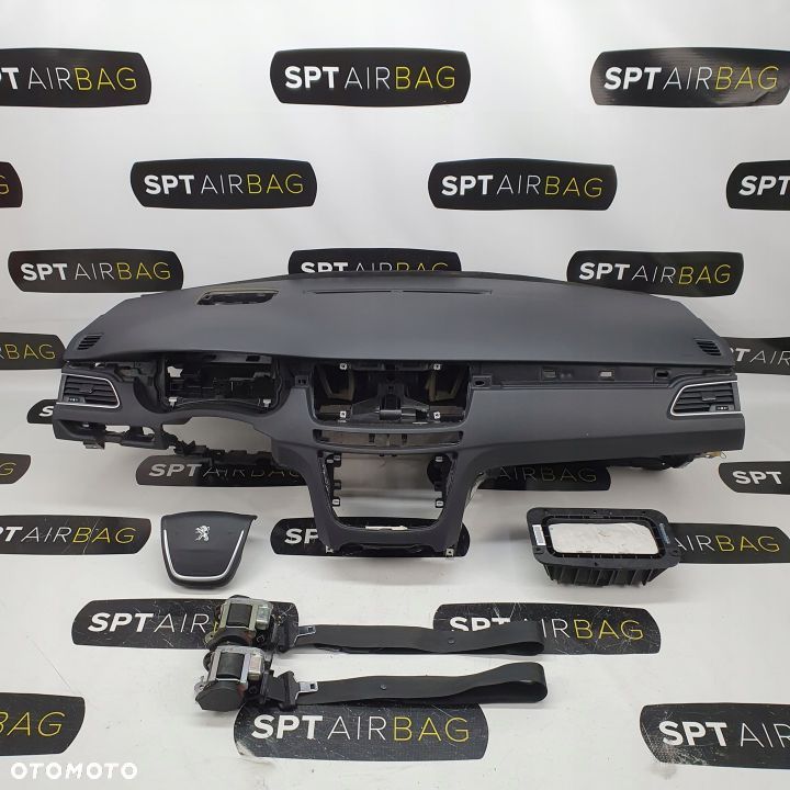 PEUGEOT 508 DESKA ROZDZIELCZA KONSOLA KOKPIT PULPIT PODUSZKI AIRBAG AIR BAG PASY KIT SET - 1
