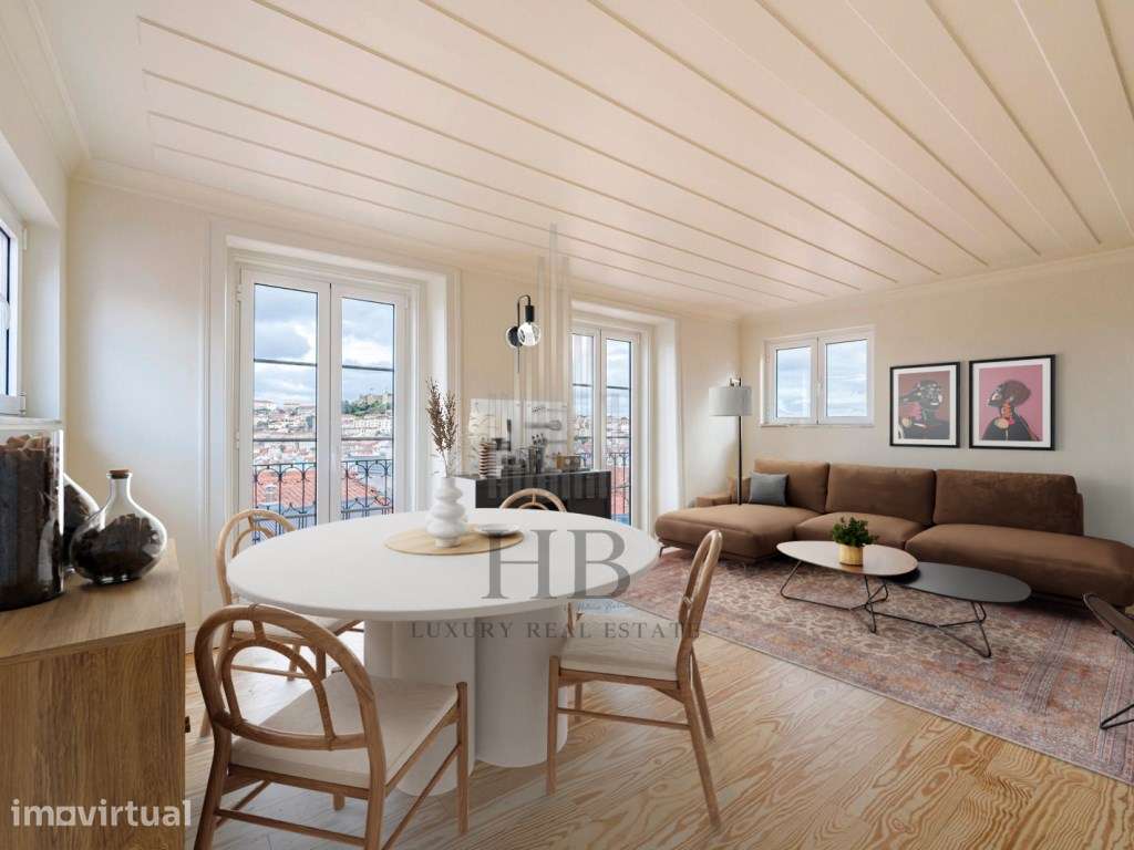 Apartamento T2 Renovado com Vista Rio | Chiado | Lisboa - Grande imagem: 2/37