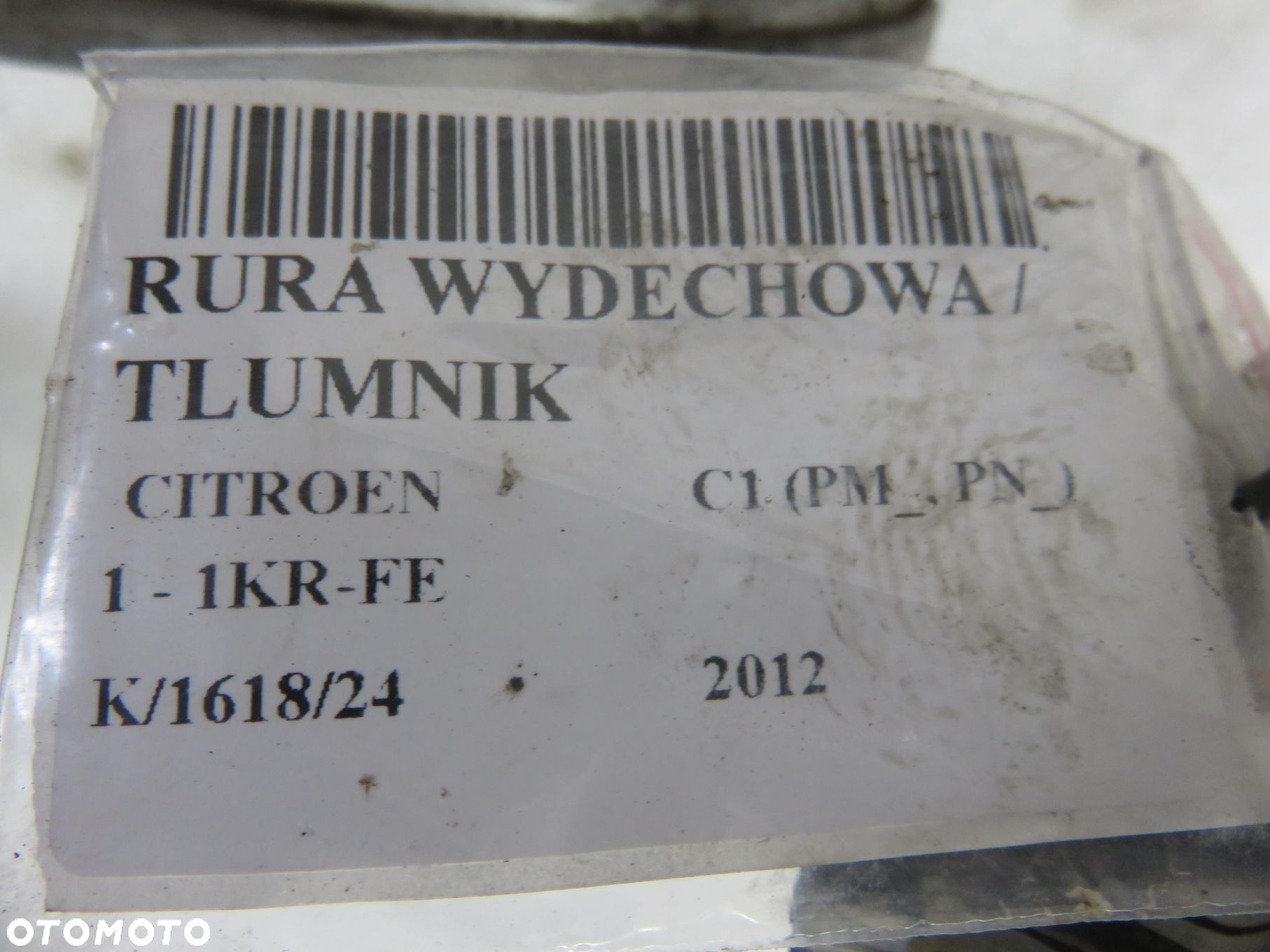 TŁUMIK KOŃCOWY RURA WYDECHOWA  CITROEN C1 1.0 12V R3 68 - 1KR-FE - 8
