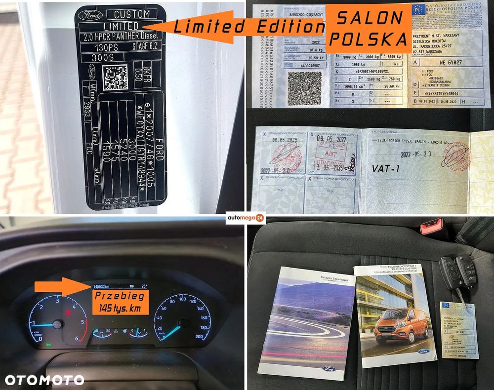 Ford CUSTOM LIMITED EDITION KOMFORT+ REF. KSENONOWE PLUS LEDOWE, NAWIGACJA, KAMERA, PARKTRONIKI, ZABUDOWA SERWIS, WARSZTAT, WINDA - RAMPA NAJAZD TRANSPORTOWY - 3