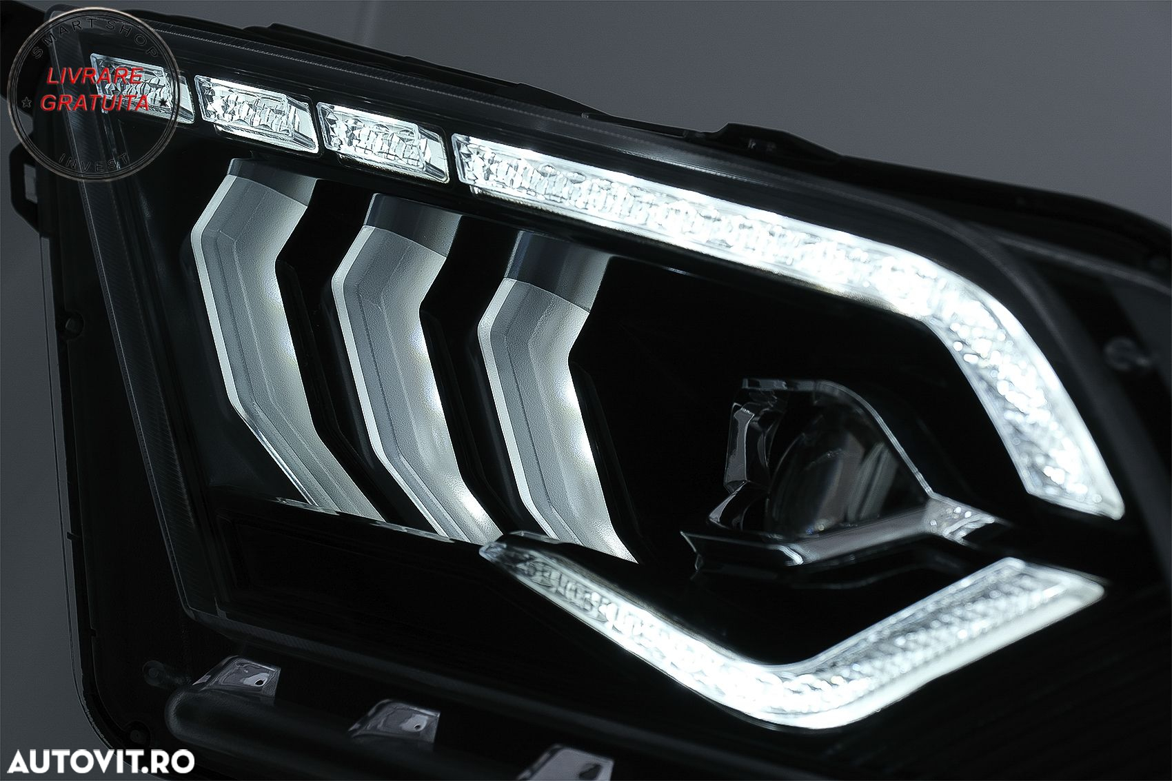 Faruri Full LED Ford Mustang V (2010-2014) cu Semnal Dinamic Secvential- livrare gratuita - 6