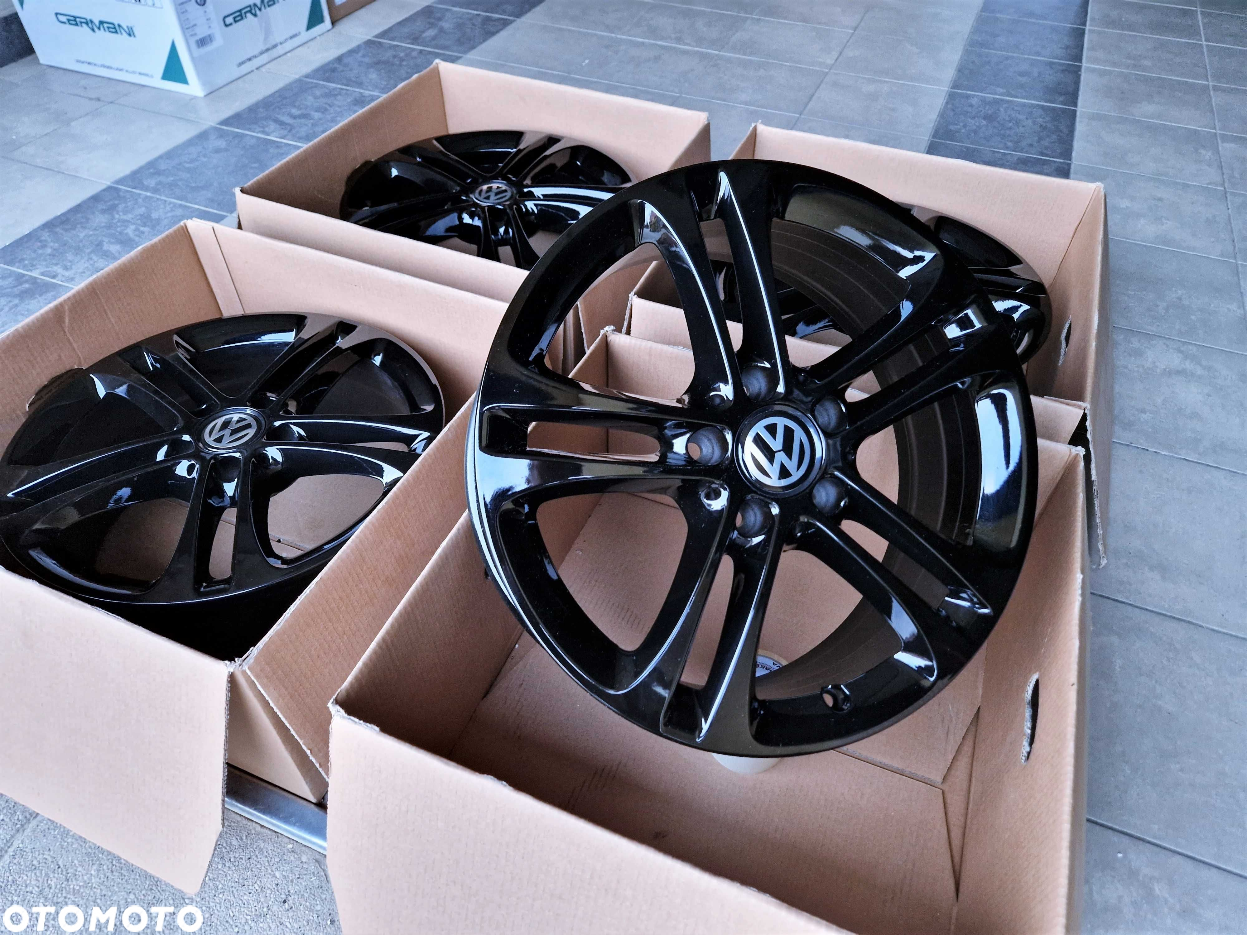 Alufelgi 17 5x112 VW Golf Passat Touran Jetta Caddy T-Roc Czarne 805# - 2